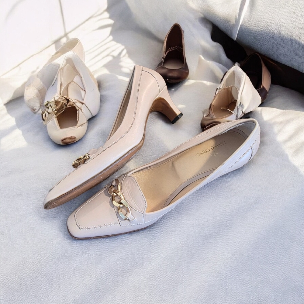 Tanino Crisci ♡♡Kitten Heel Loafers, Handmade In Italy